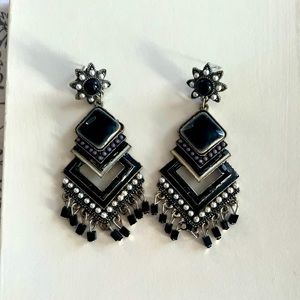 Black and white earrings